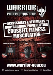 Publicité Warrior Powerlifting Gear - Accessoires de musculation et vêtements de sport