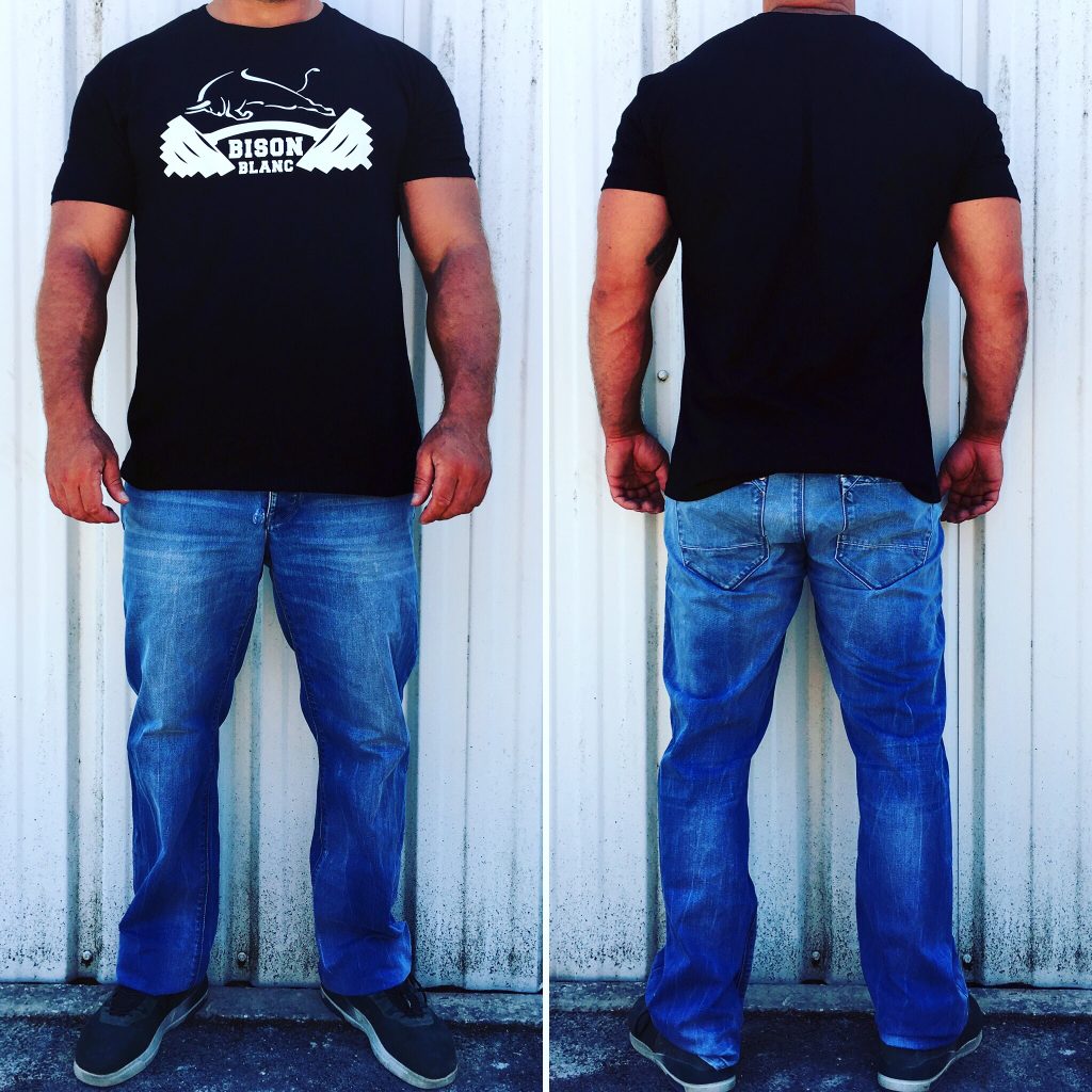 tshirt bison blanc benchpress team