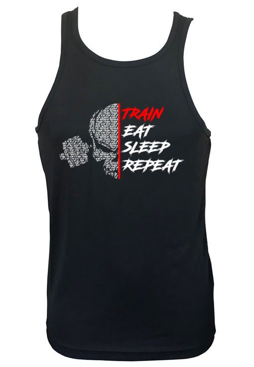 debardeur noir train eat sleep repeat